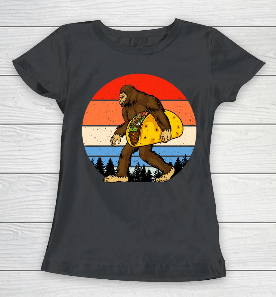 Bigfoot Holding A Taco Women T-Shirt