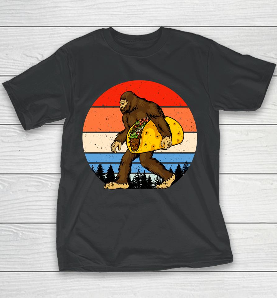Bigfoot Holding A Taco Youth T-Shirt