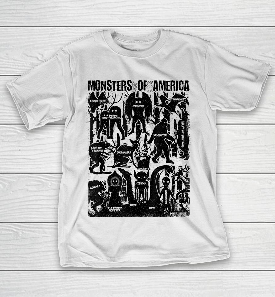 Bigfoot Mothman Dogman Wendigo And Other Monsters! Cryptid T-Shirt