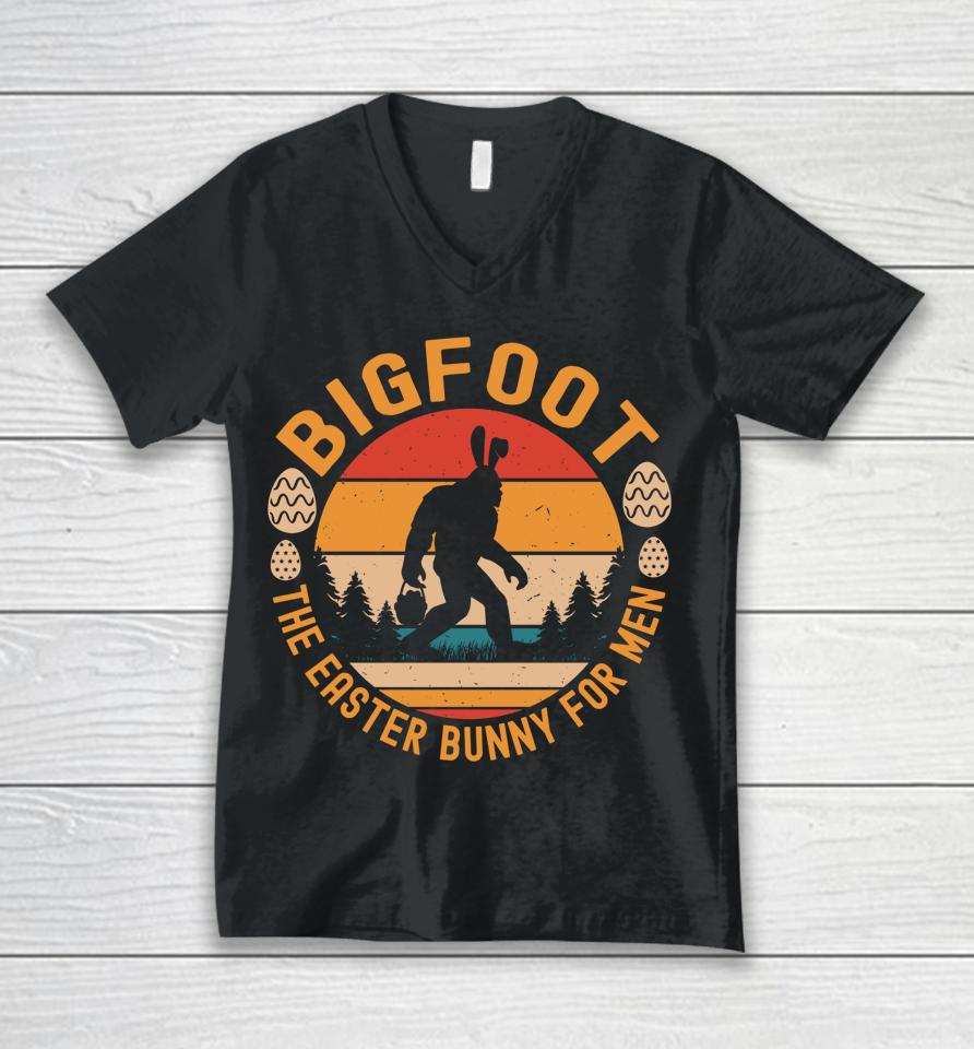 Bigfoot The Easter Bunny For Men Funny Sasquatch Easter Unisex V-Neck T-Shirt