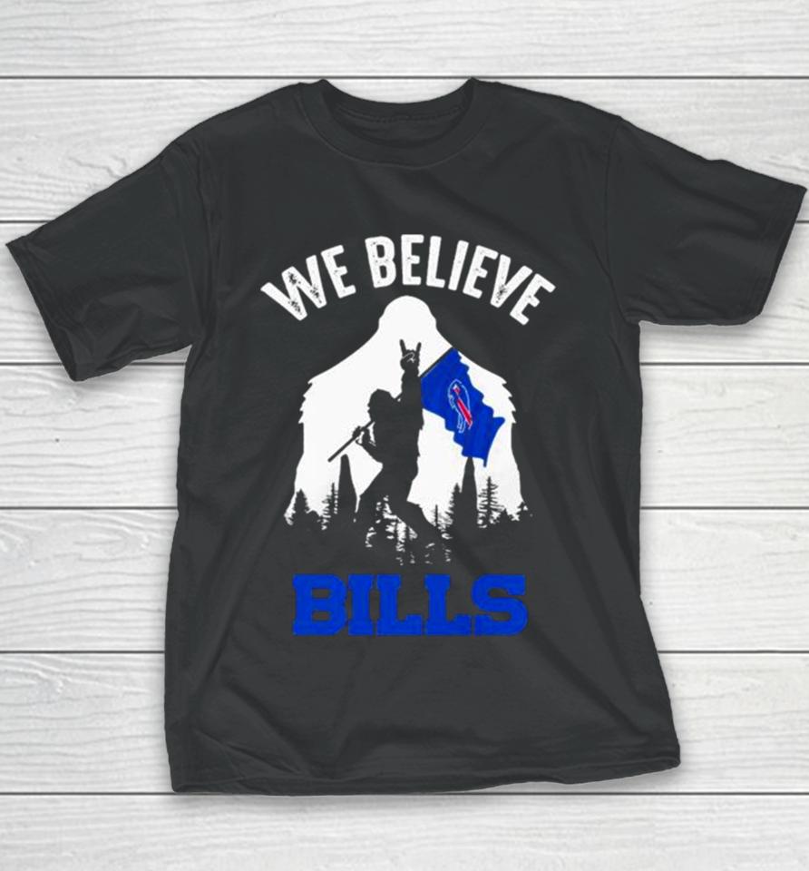 Bigfoot We Believe Buffalo Bills Nfl Flag Youth T-Shirt