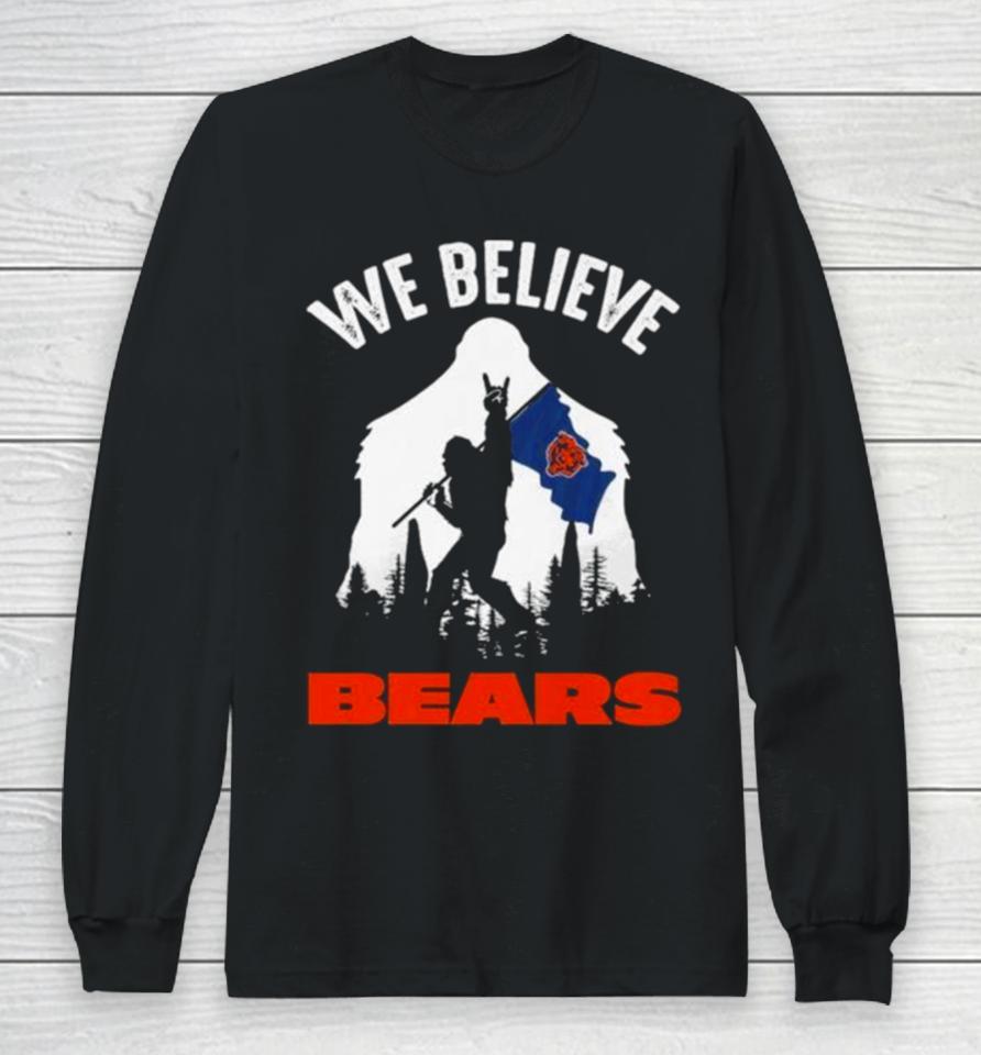 Bigfoot We Believe Chicago Bears Nfl Flag Long Sleeve T-Shirt
