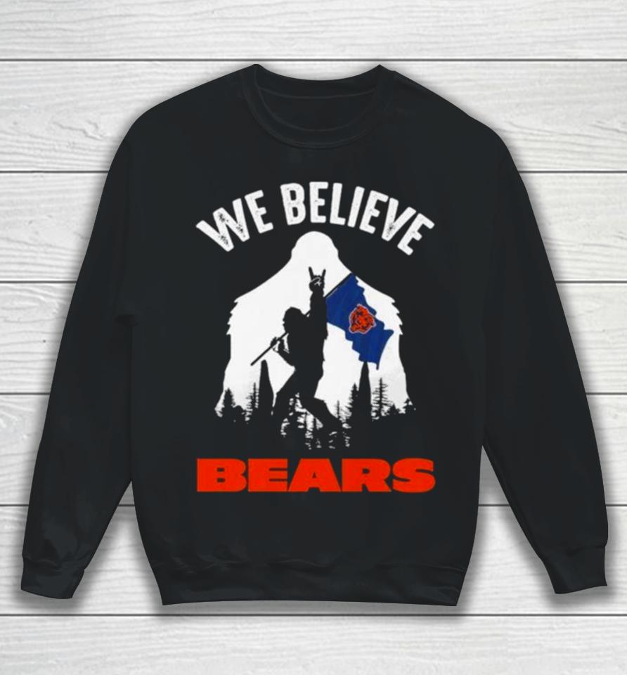 Bigfoot We Believe Chicago Bears Nfl Flag Sweatshirt