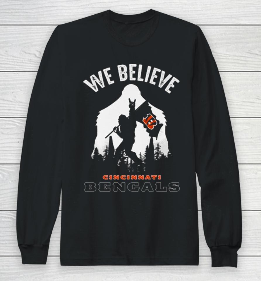 Bigfoot We Believe Cincinnati Bengals 2024 Long Sleeve T-Shirt