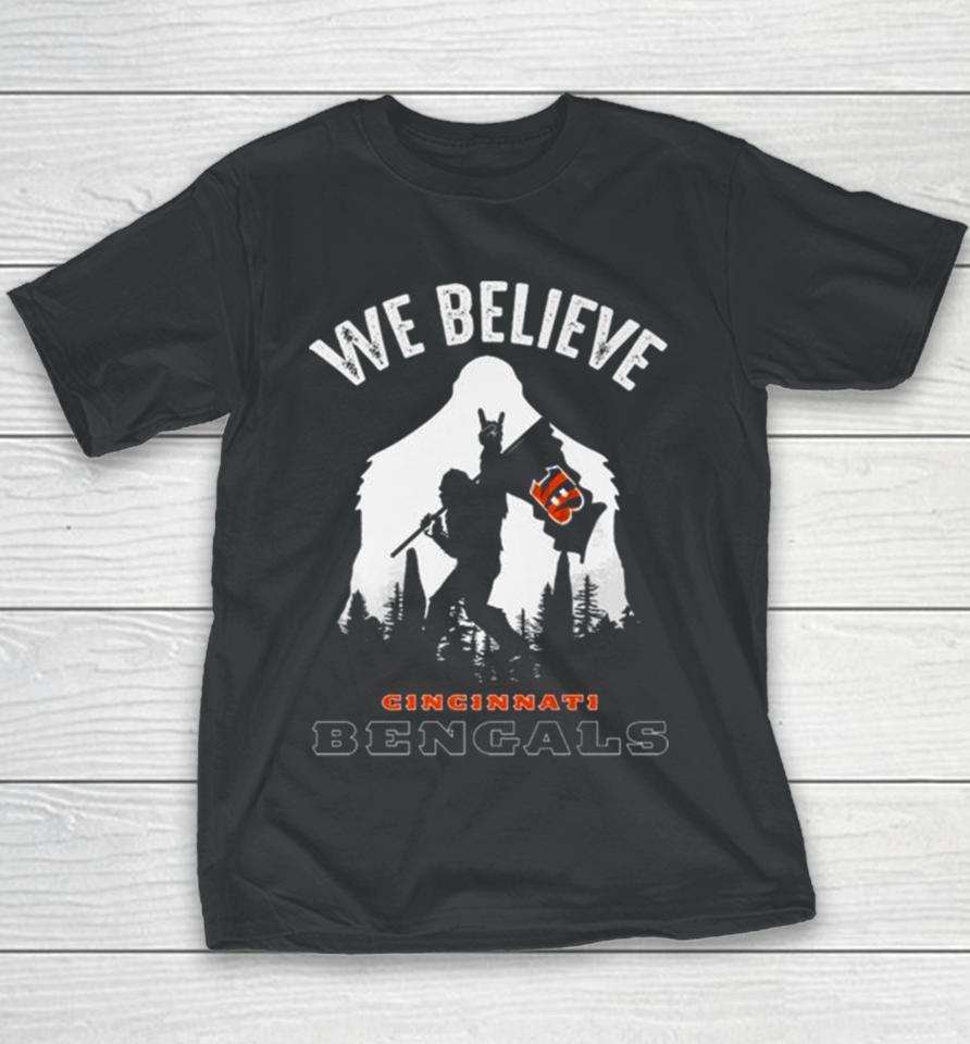 Bigfoot We Believe Cincinnati Bengals 2024 Youth T-Shirt