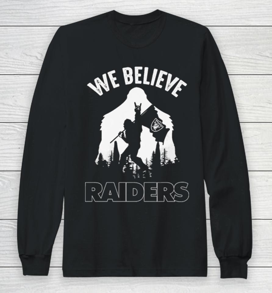 Bigfoot We Believe Las Vegas Raiders Nfl Flag Long Sleeve T-Shirt