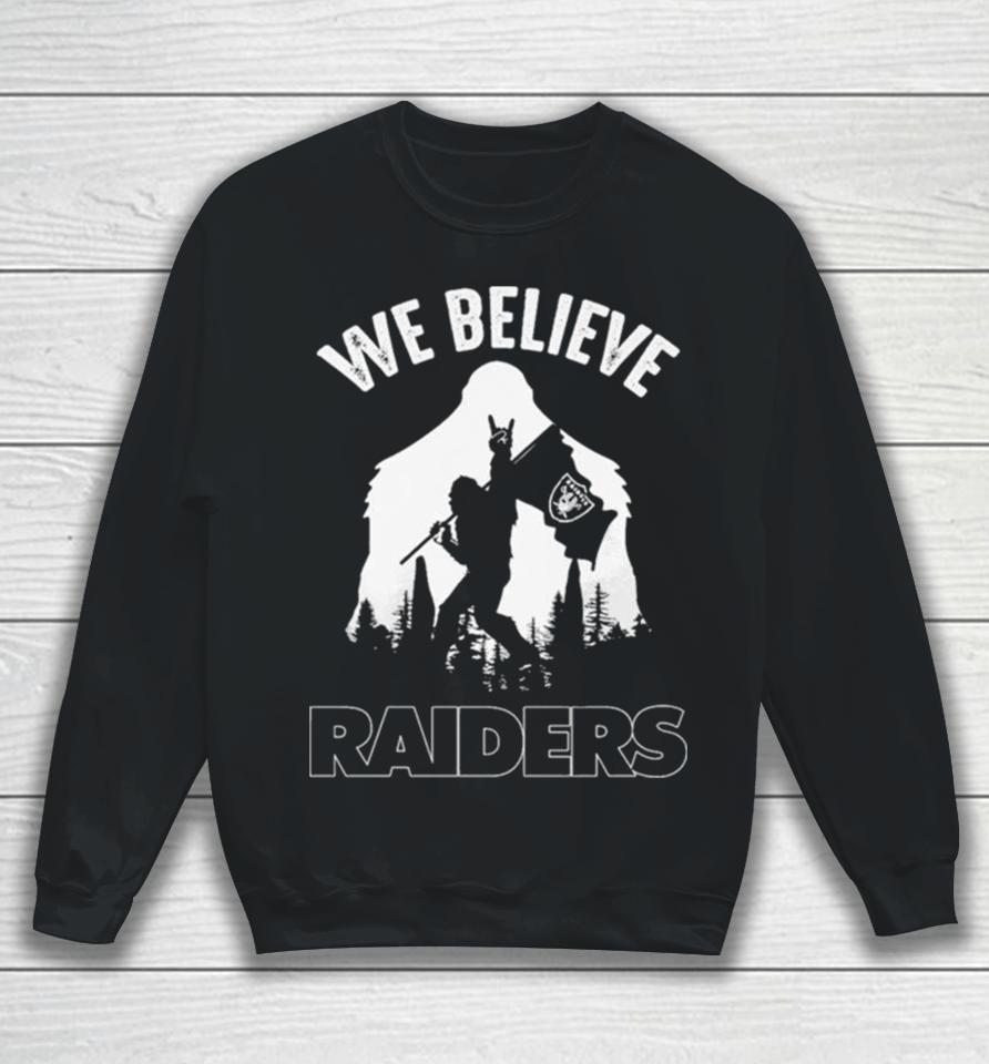 Bigfoot We Believe Las Vegas Raiders Nfl Flag Sweatshirt