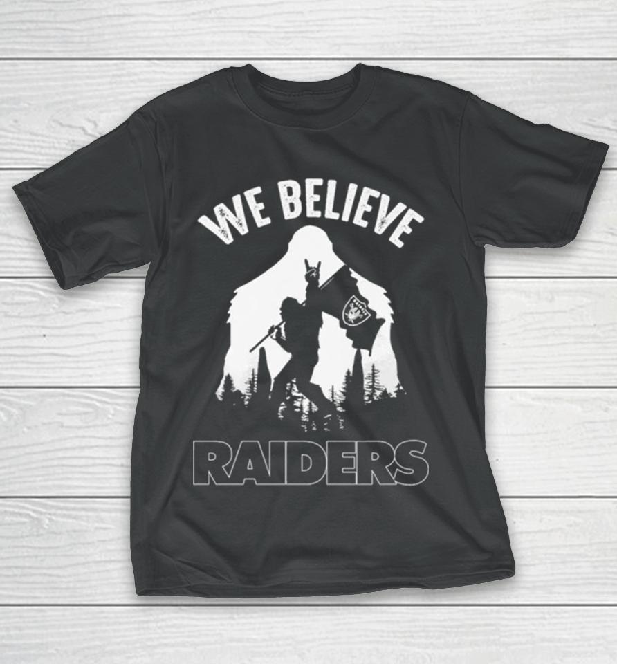 Bigfoot We Believe Las Vegas Raiders Nfl Flag T-Shirt