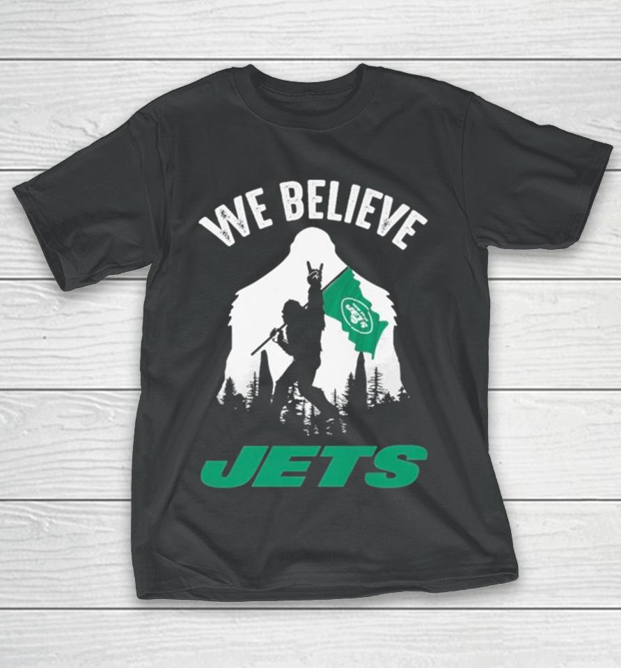 Bigfoot With Flag We Believe New York Jets 2024 T-Shirt