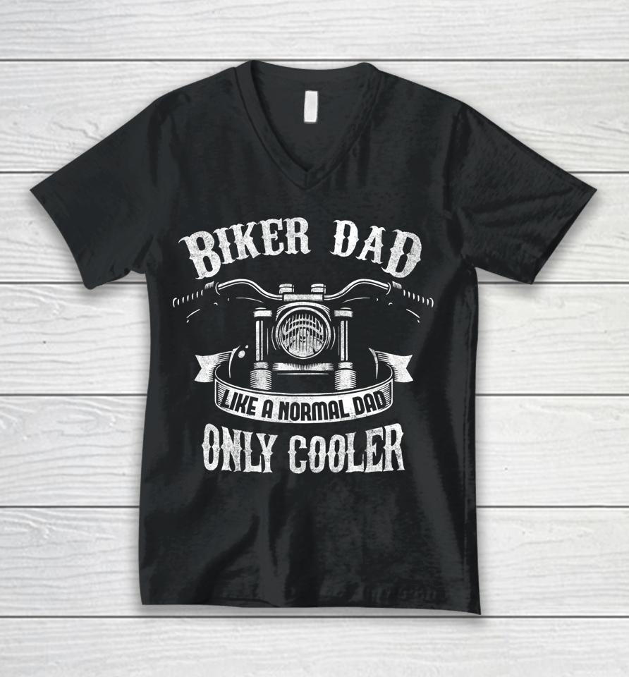 Biker Dad Motorcycle Father's Day Unisex V-Neck T-Shirt