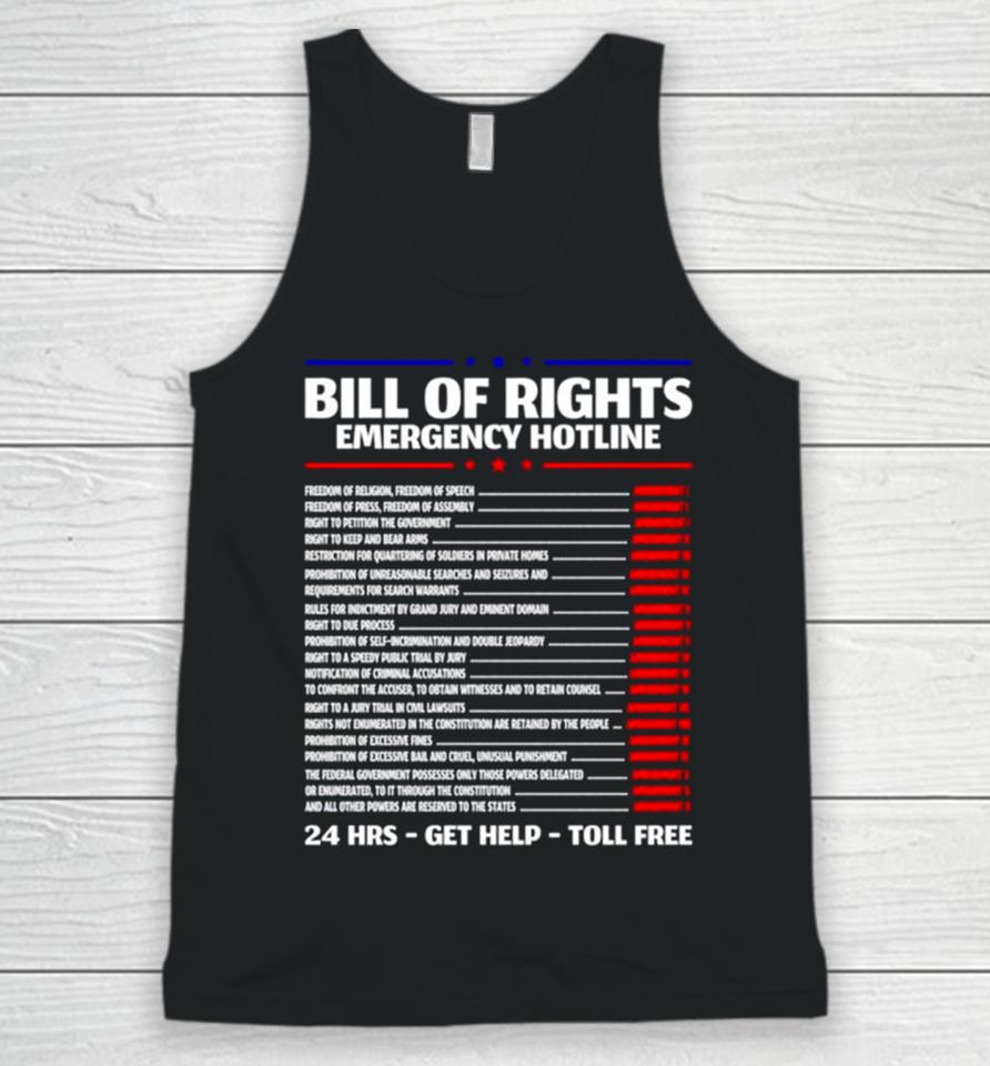 Bill Of Rights Emergency Hotline Amendments Of Constitution Unisex Tank Top