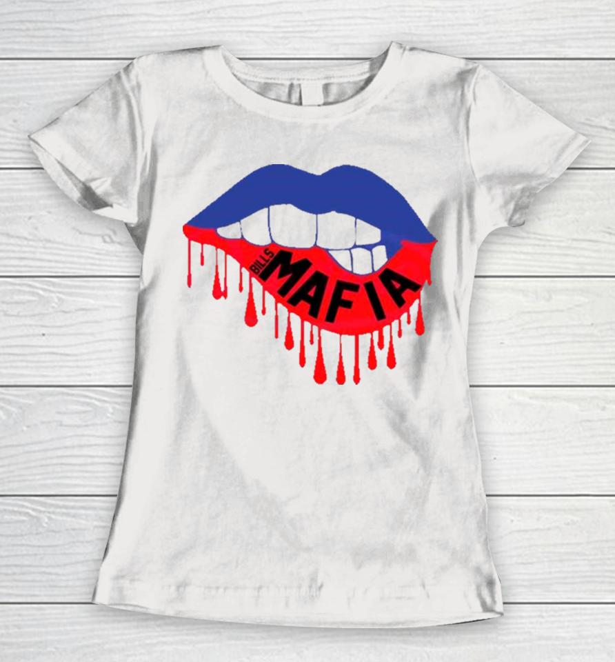 Bills Mafia Lips Buffalo Football Women T-Shirt