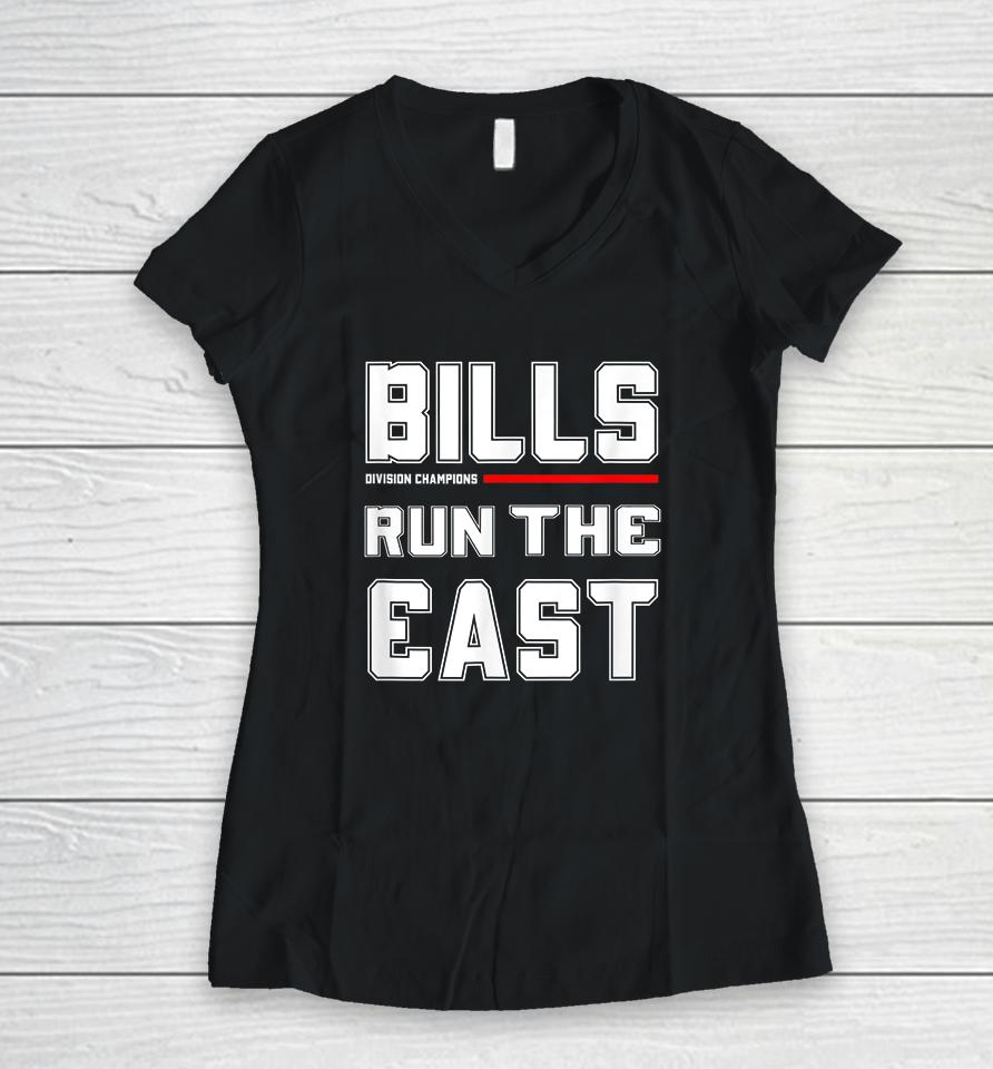 Bills Run The East Women V-Neck T-Shirt