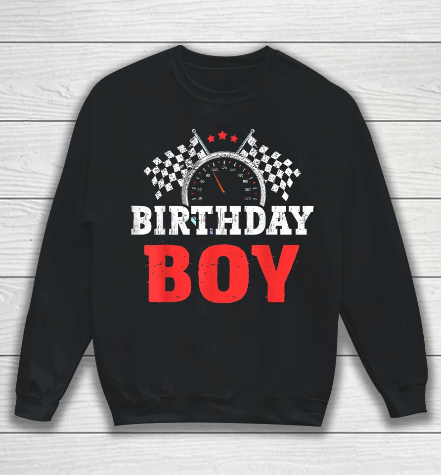 Birthday Boy Race Car Racing Car Driver Birthday Crew Sweatshirt