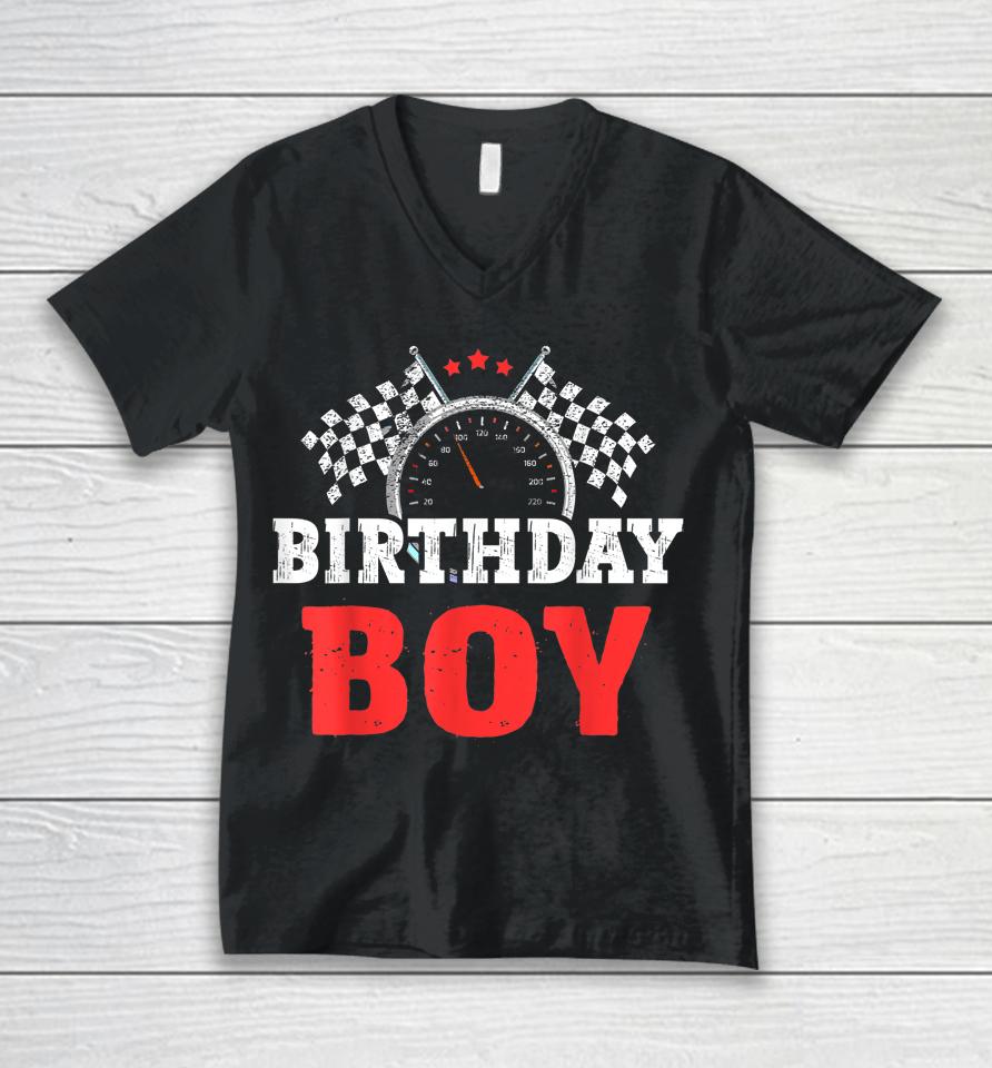 Birthday Boy Race Car Racing Car Driver Birthday Crew Unisex V-Neck T-Shirt
