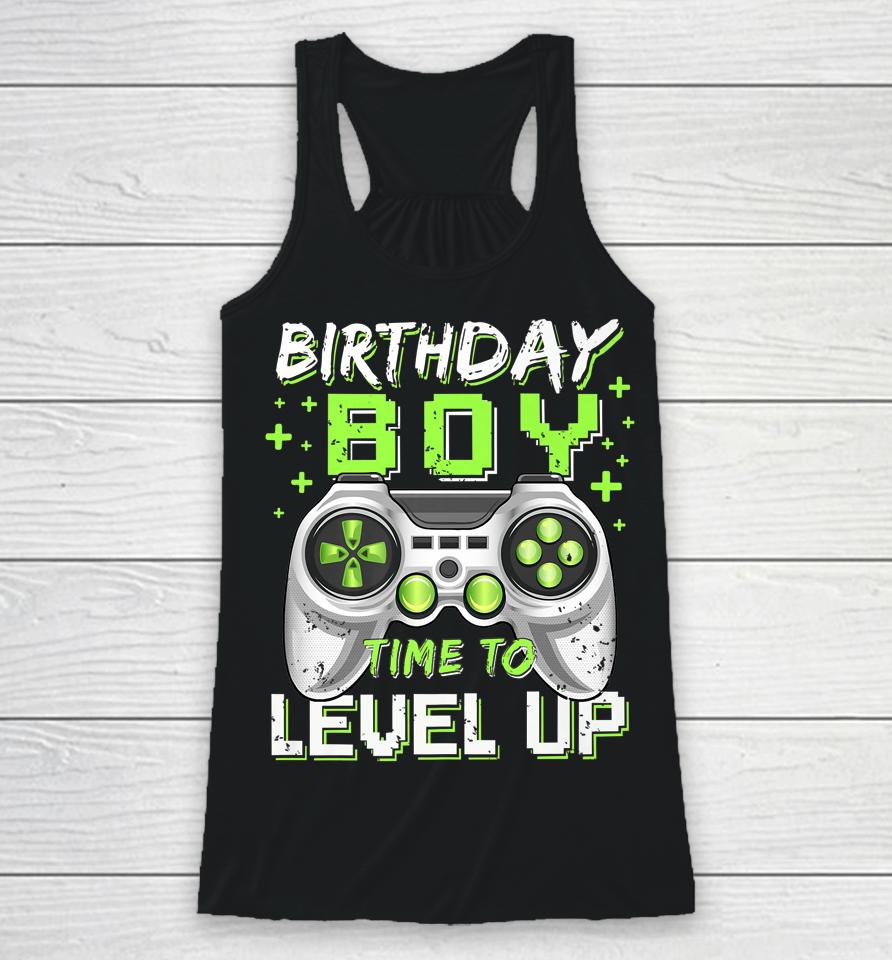 Birthday Boy Time To Level Up Video Game Birthday Gamer Racerback Tank