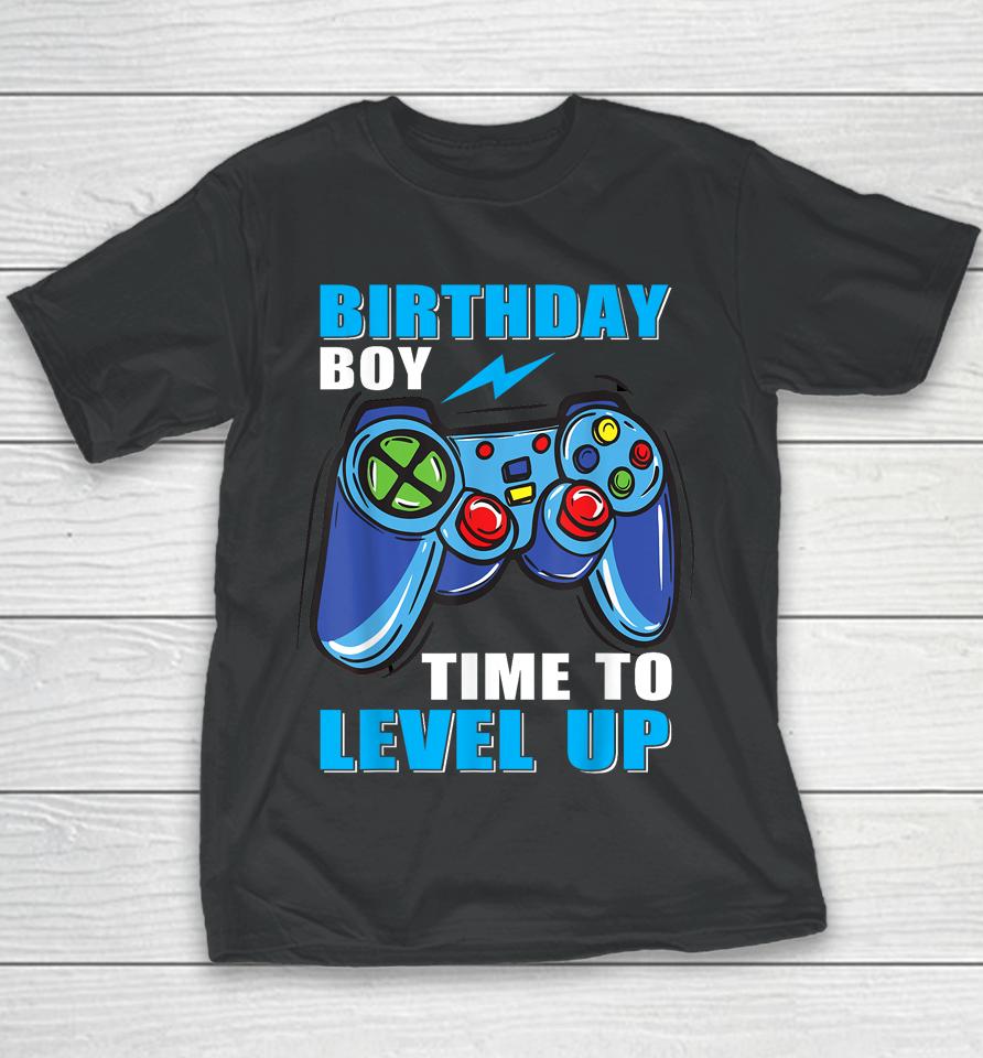 Birthday Boy Time To Level Up Video Game Boys Youth T-Shirt