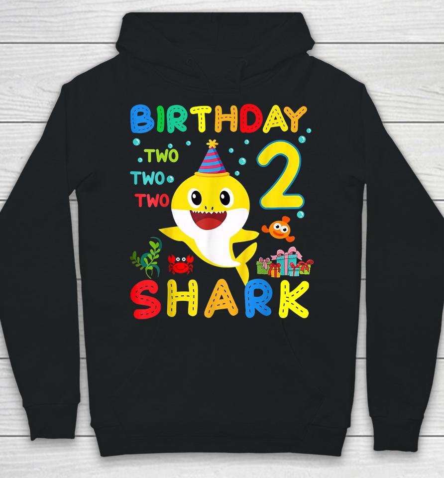 Birthday Kids Shark 2 Year Old 2Nd Birthday Matching Family Hoodie