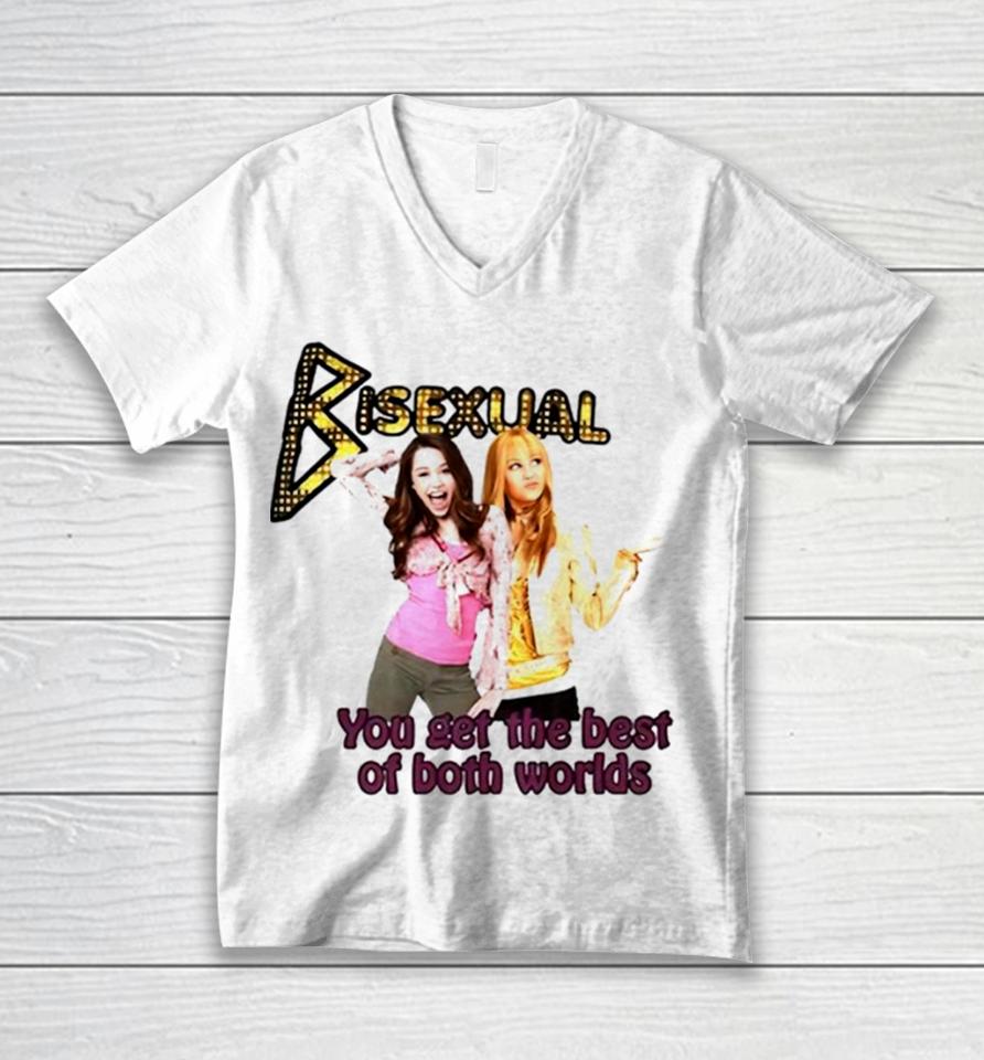 Bisexual You Get The Best Of Both Worlds Unisex V-Neck T-Shirt
