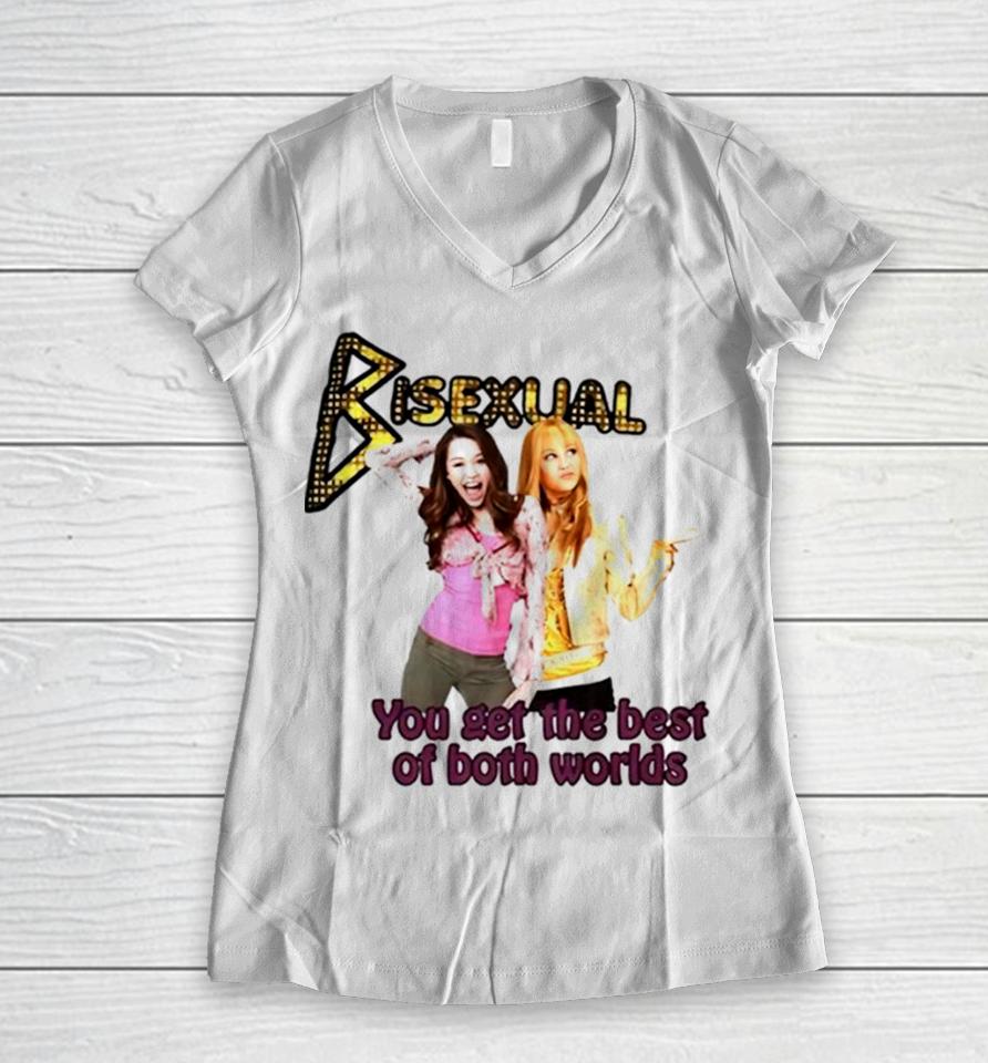 Bisexual You Get The Best Of Both Worlds Women V-Neck T-Shirt