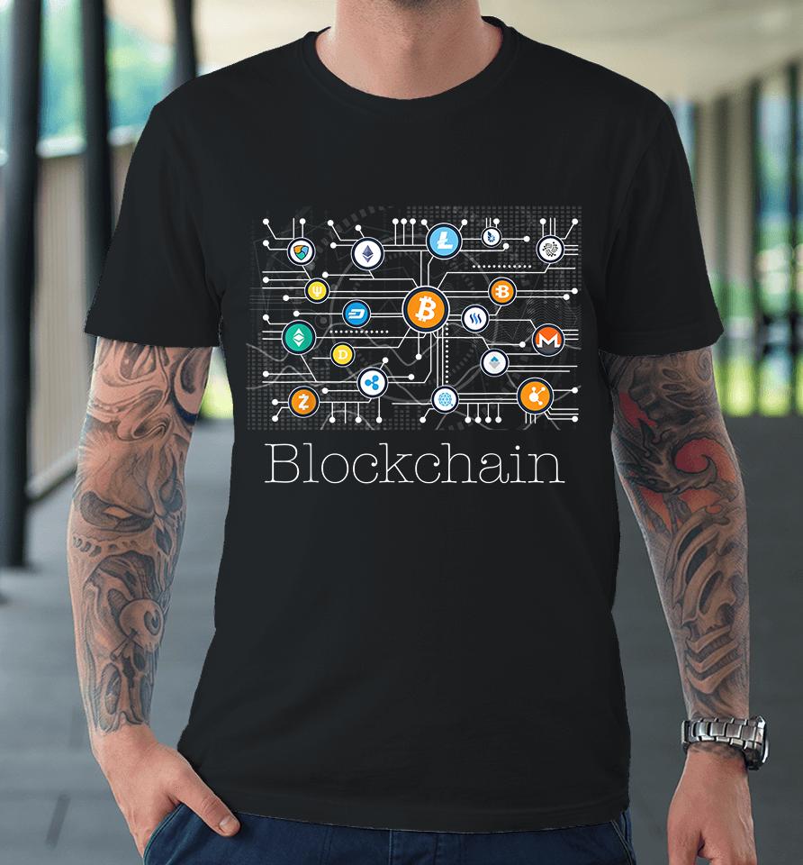 Bitcoin Btc Blockchain Cryptocurrency Premium T-Shirt