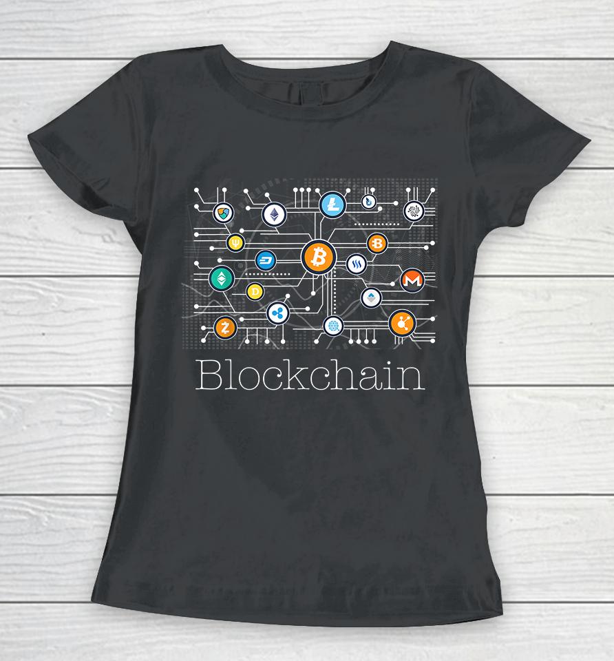 Bitcoin Btc Blockchain Cryptocurrency Women T-Shirt