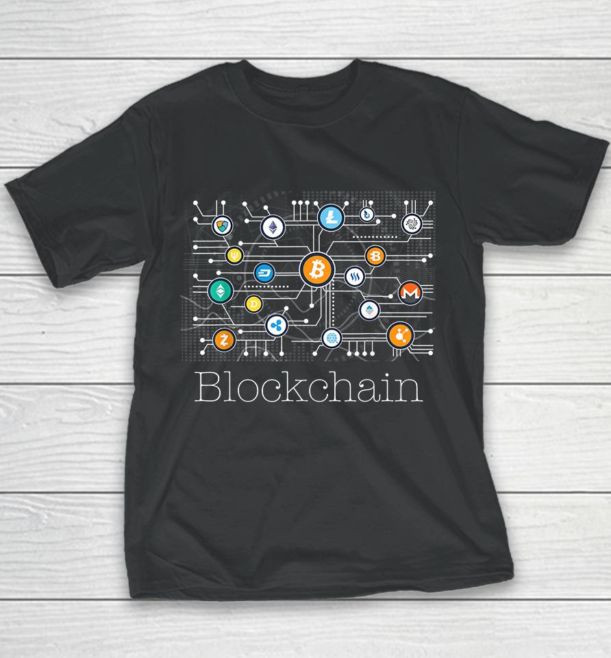 Bitcoin Btc Blockchain Cryptocurrency Youth T-Shirt