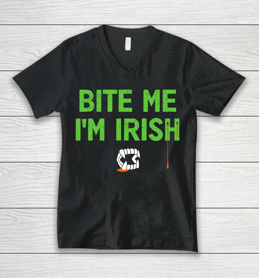 Bite Me I'm Irish Tizzyent Unisex V-Neck T-Shirt