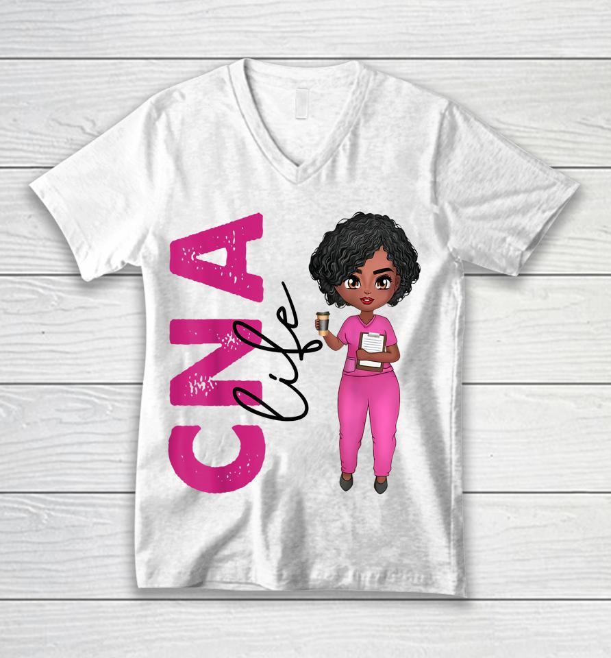 Black African American Cna Nurse T-Shirt Healthcare Worker Unisex V-Neck T-Shirt