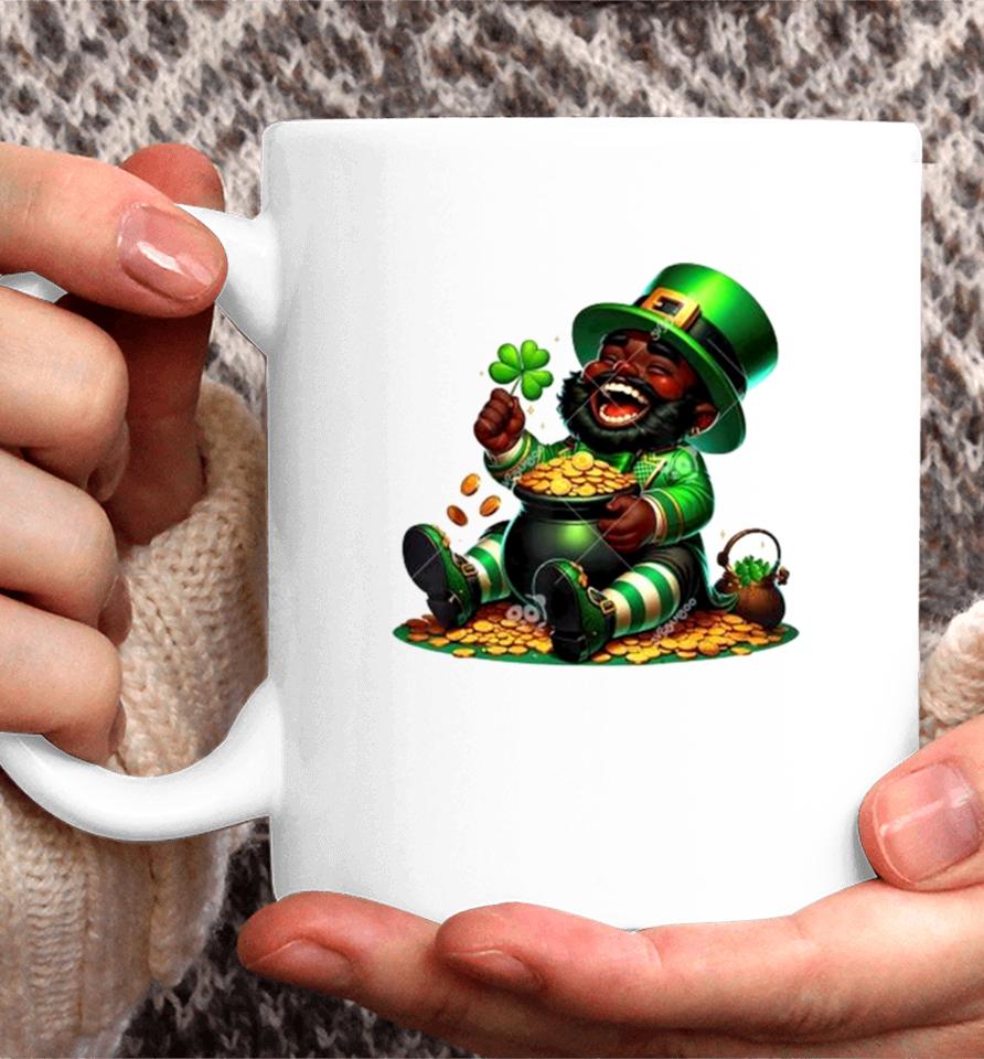 Black African American Leprechaun Gold Saint Patrick’s Day Coffee Mug