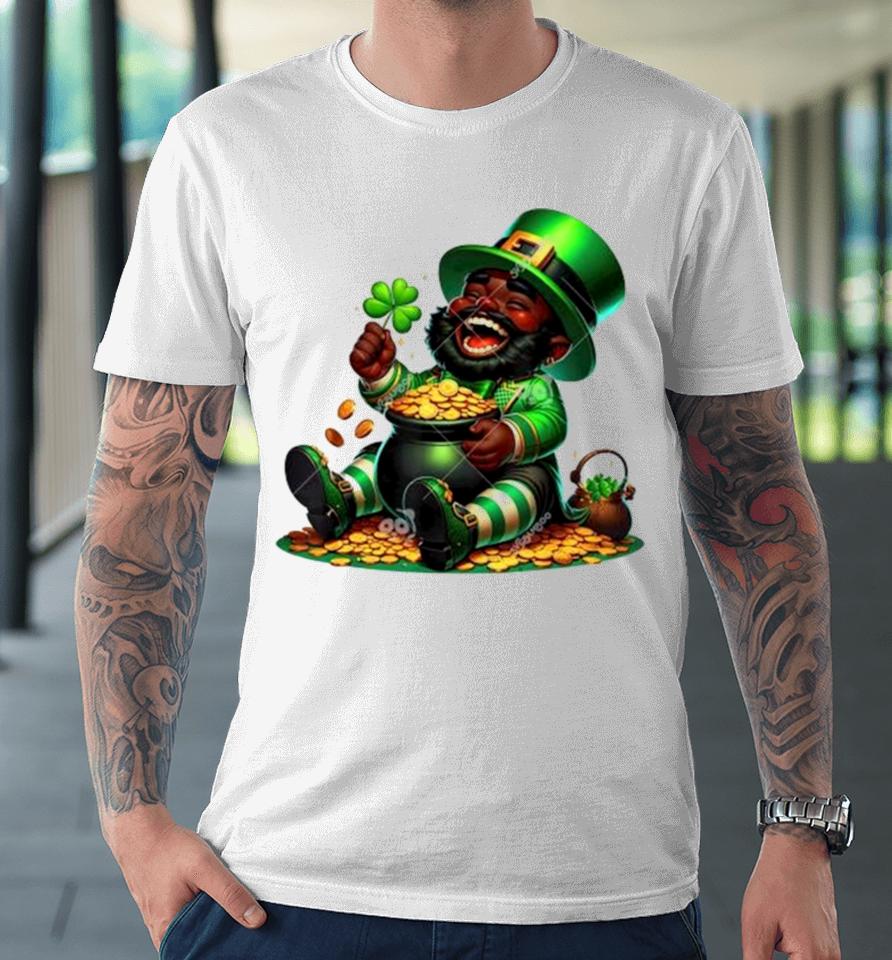 Black African American Leprechaun Gold Saint Patrick’s Day Premium T-Shirt