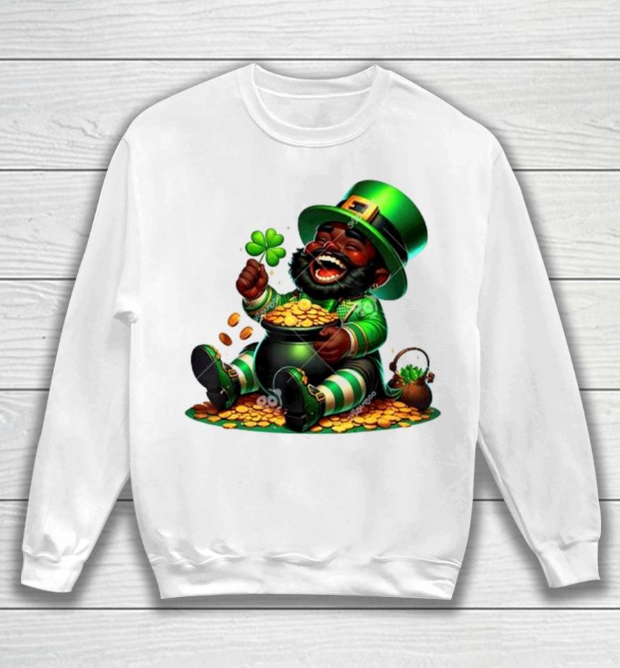 Black African American Leprechaun Gold Saint Patrick’s Day Sweatshirt