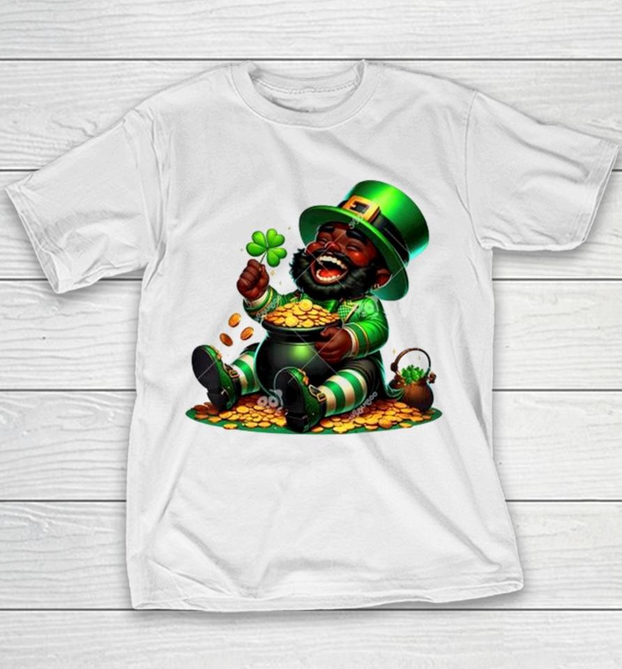 Black African American Leprechaun Gold Saint Patrick’s Day Youth T-Shirt