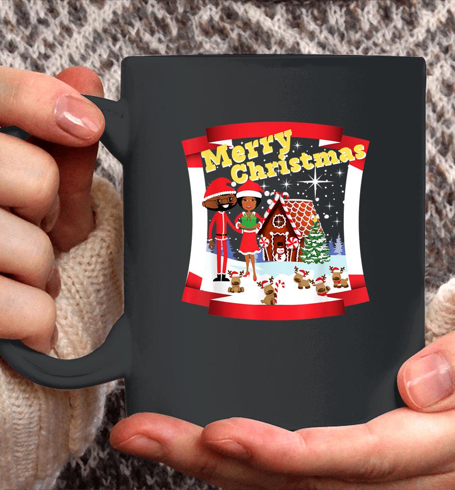 Black African American Santa And Mr And Mrs Claus For Xmas Coffee Mug
