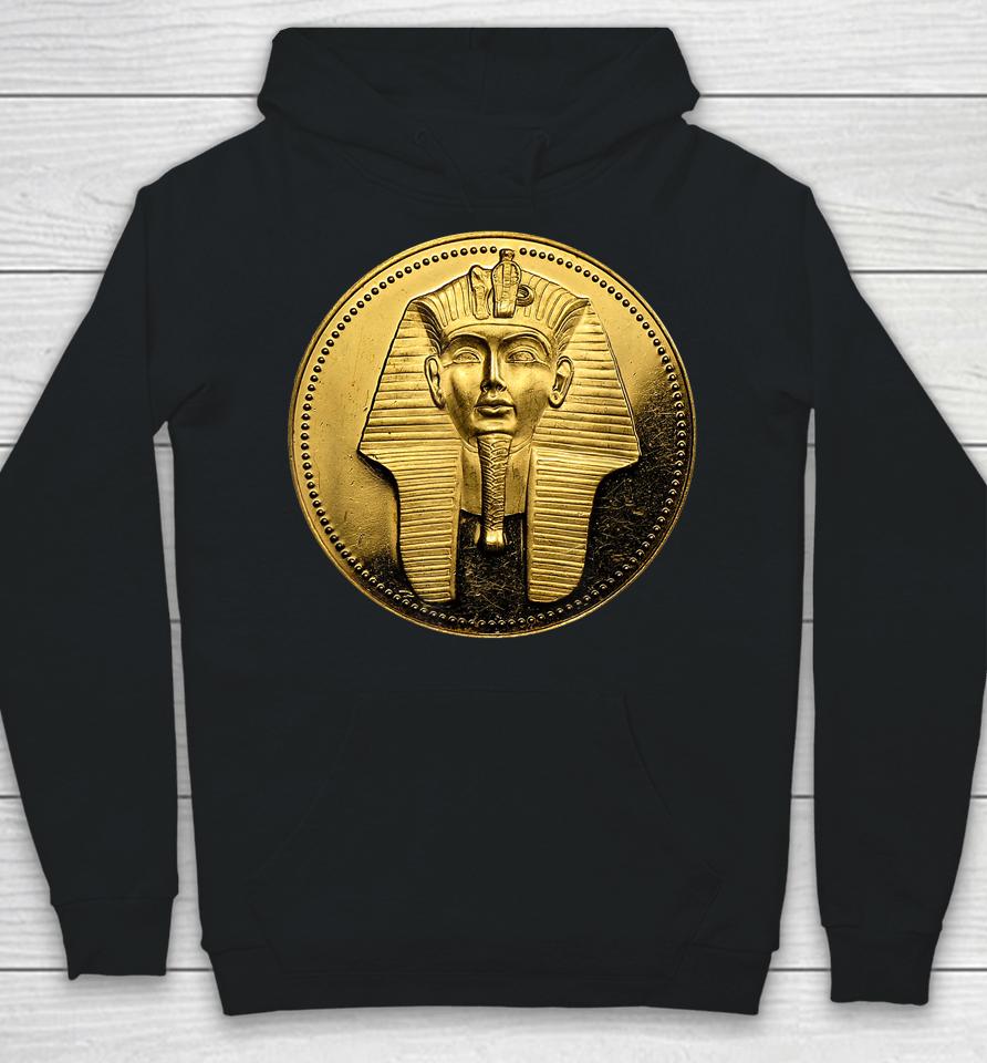 Black Ancient Egyptian Golden Pharoah Coin King Tut Hoodie