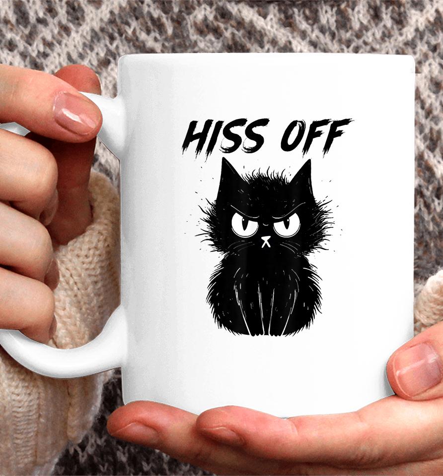 Black Cat Hiss Off For Men Women Meow Cat Gifts Coffee Mug