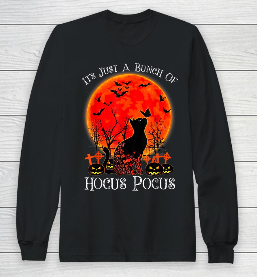 Black Cat Moon Funny Halloween Costume Bunch Of Hocus Pocus Long Sleeve T-Shirt