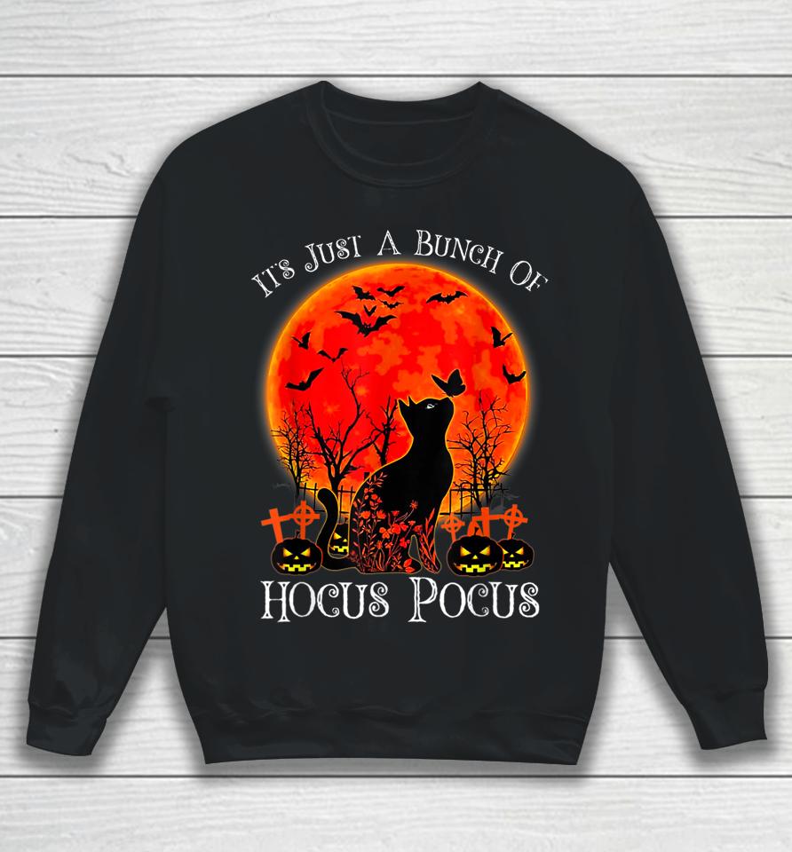 Black Cat Moon Funny Halloween Costume Bunch Of Hocus Pocus Sweatshirt