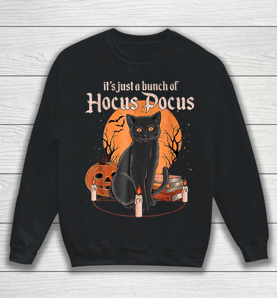 Black Cat Moon Funny Halloween Costume Bunch Of Hocus Pocus Sweatshirt