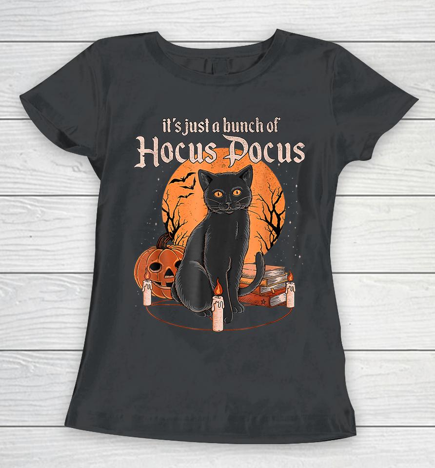 Black Cat Moon Funny Halloween Costume Bunch Of Hocus Pocus Women T-Shirt