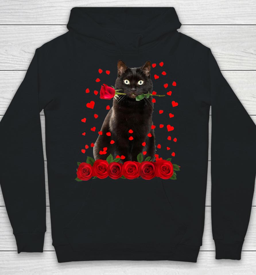 Black Cat Valentines Day Hoodie
