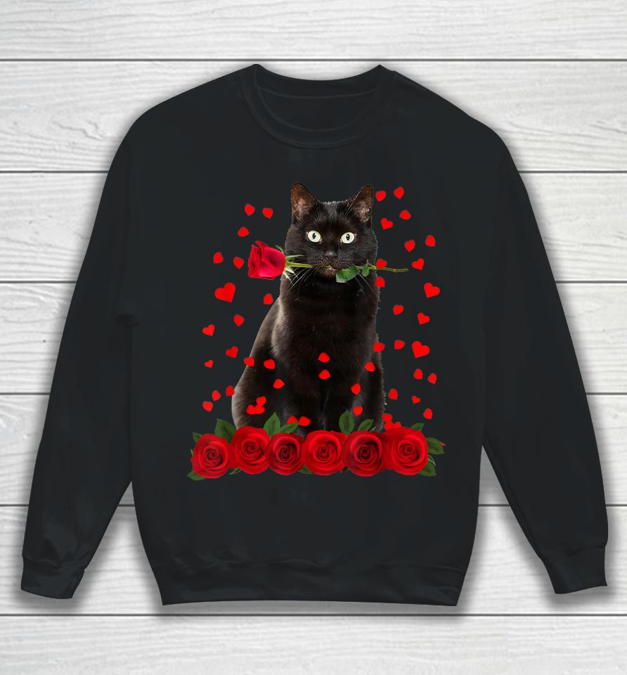 Black Cat Valentines Day Sweatshirt