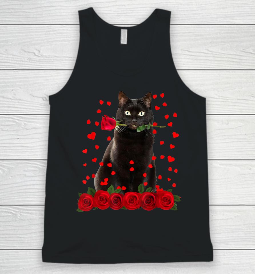 Black Cat Valentines Day Unisex Tank Top