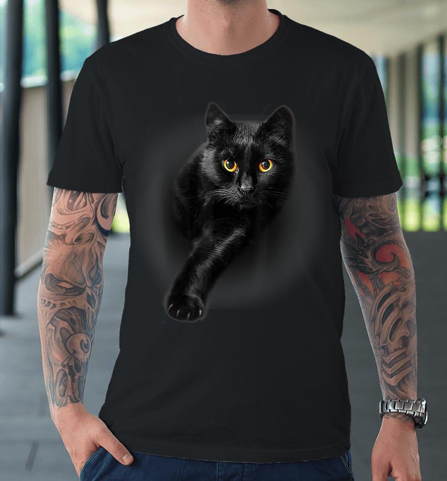 Black Cat Yellow Eyes Premium T-Shirt