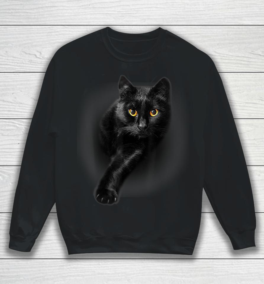 Black Cat Yellow Eyes Sweatshirt