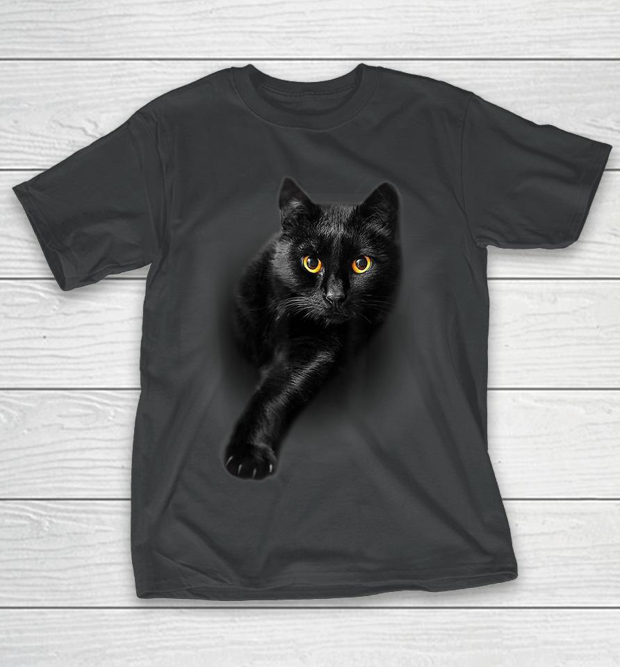 Black Cat Yellow Eyes T-Shirt