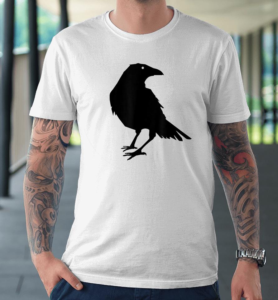 Black Crow Raven Bird Silhouette Premium T-Shirt