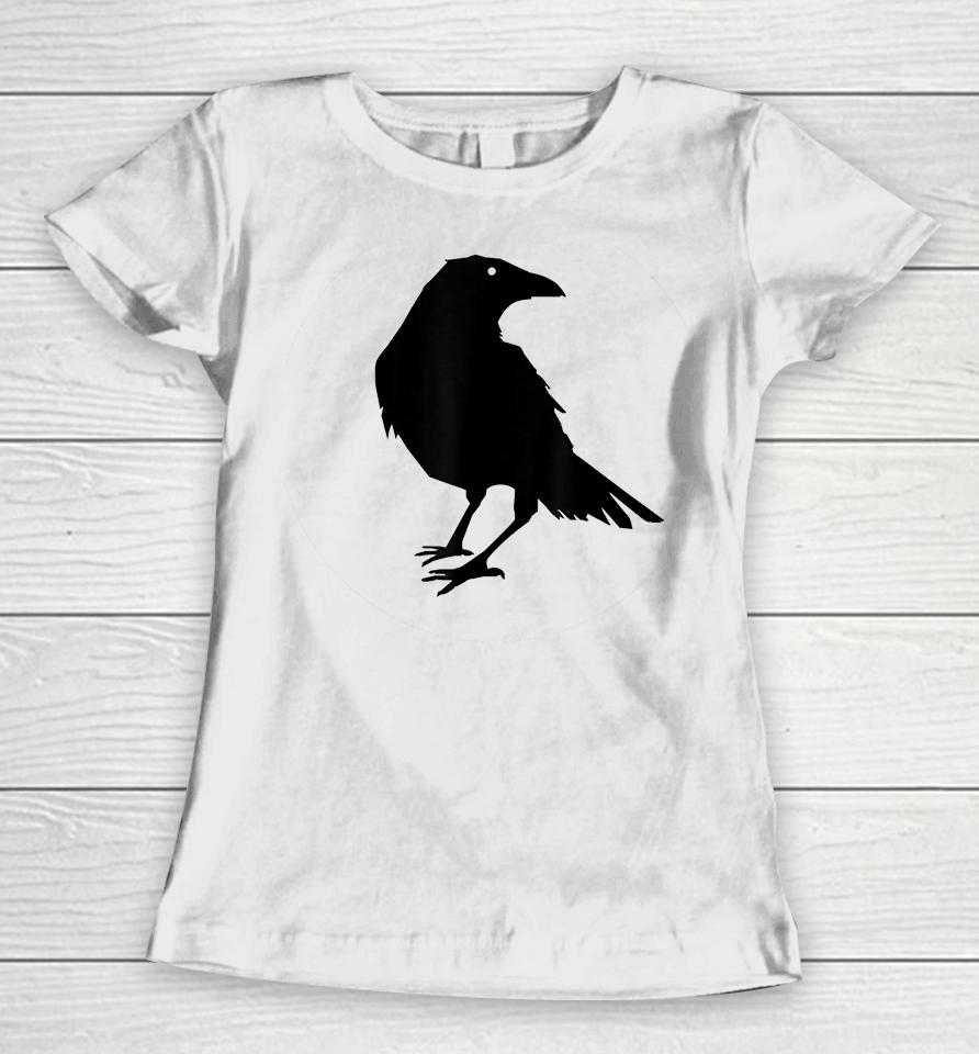 Black Crow Raven Bird Silhouette Women T-Shirt
