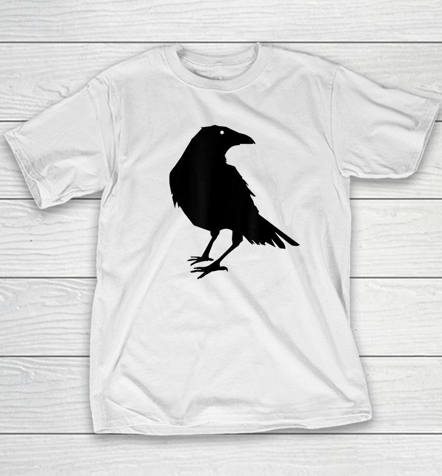 Black Crow Raven Bird Silhouette Youth T-Shirt