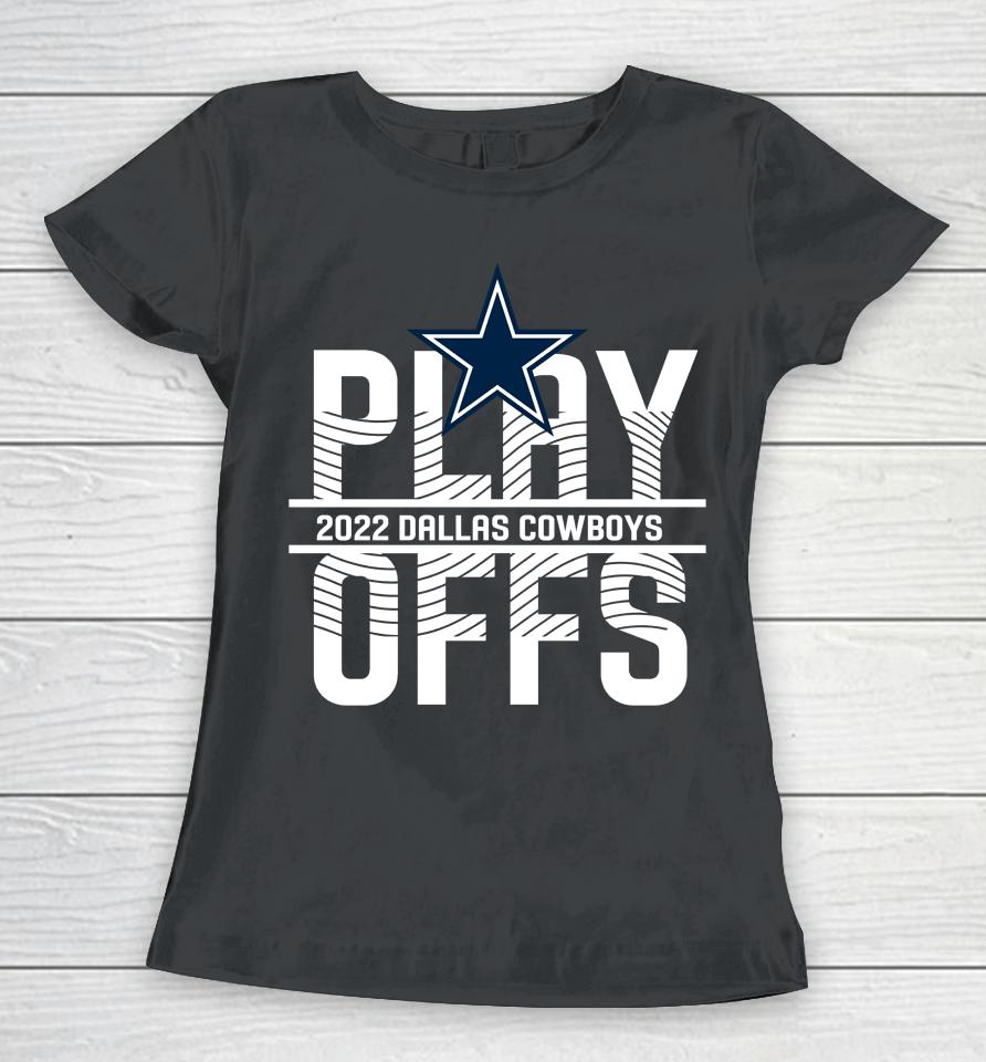 Black Dallas Cowboys Anthracite 2022 Nfl Playoffs Iconic Champion Women T-Shirt